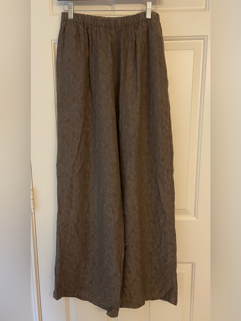 CP Shades vintage brown wide leg pants with brocade embossed design Medium